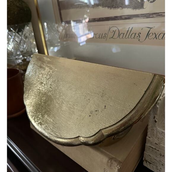 Vintage Gold Wall Shelf Metallic Decor Burwood sconce ornate Hollywood regency - Picture 4 of 16